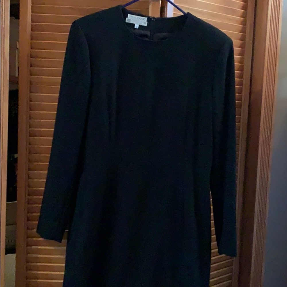 Long sleeve black dress by JoS A Bank sz 12 EUC
